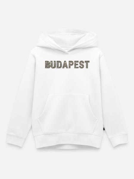 Budapest Architektur Typografie - Kinder Premium Organic Hoodie - Weiß