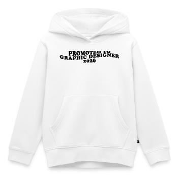 Promoted to Graphic Designer 2026 – Grafikdesigner - Kinder Premium Organic Hoodie - Weiß - Vorne - AI Model Kid Female (0cm)