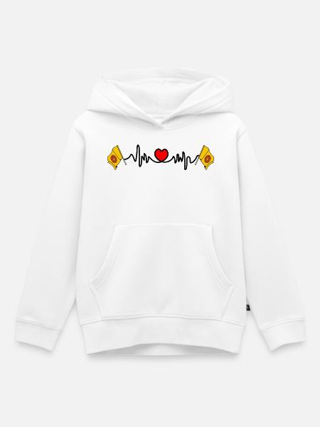 Lancashire Herzschlag-Flagge - Kinder Premium Organic Hoodie - Weiß
