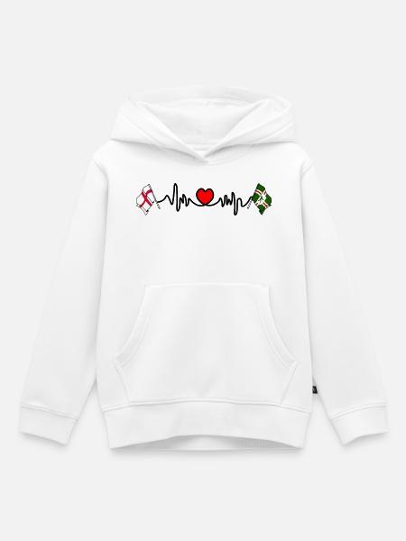Nottinghamshire & England Herzschlag - Kinder Premium Organic Hoodie - Weiß