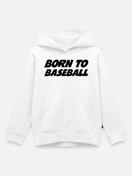 Geboren im Baseball - Kinder Premium Organic Hoodie - Weiß