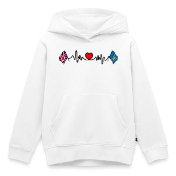 Suffolk & Great Britain Heartbeat - Kinder Premium Organic Hoodie - Weiß - Vorne - AI Model Kid Female (0cm)