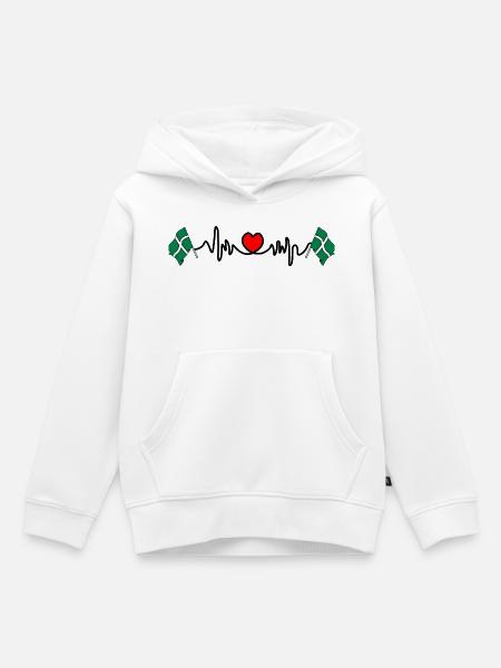Devon-Flagge mit Herzschlag - Kinder Premium Organic Hoodie - Weiß