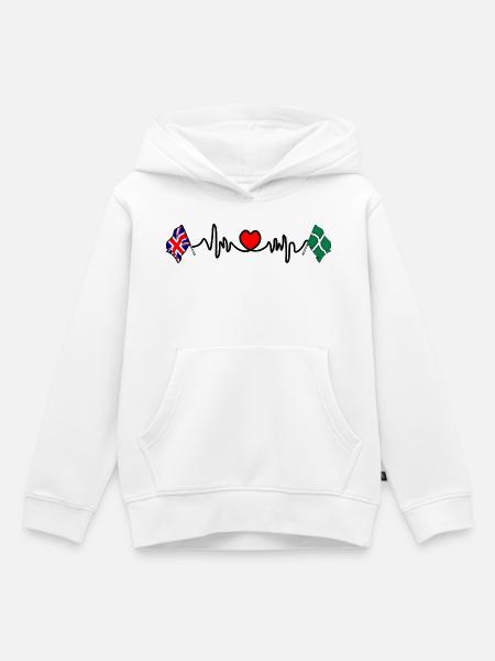 Devon & Großbritannien Herzschlag - Kinder Premium Organic Hoodie - Weiß