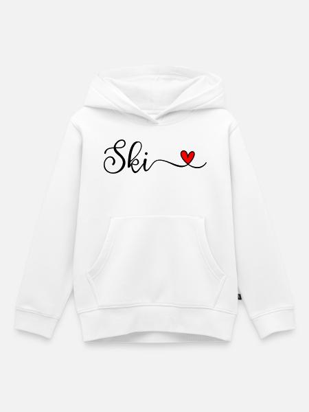 Ski - Kinder Premium Organic Hoodie - Weiß