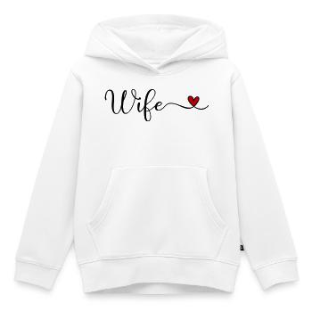 Femme - Sweat Premium à capuche enfant bio - blanc - Devant - AI Model Kid Female (0cm)