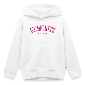 St. Moritz - Suisse - Switzerland - Swiss - Sweat Premium à capuche enfant bio - blanc - Devant - AI Model Kid Female (0cm)