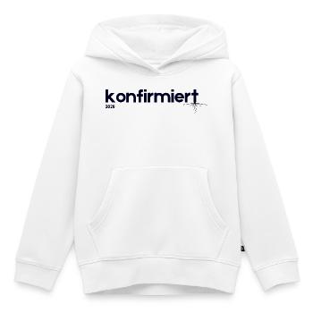 Confirmation 2026 – Chemise moderne Gift I - Sweat Premium à capuche enfant bio - blanc - Devant - AI Model Kid Female (0cm)