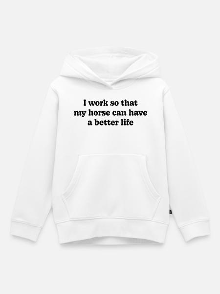 Pferd - Kinder Premium Organic Hoodie - Weiß