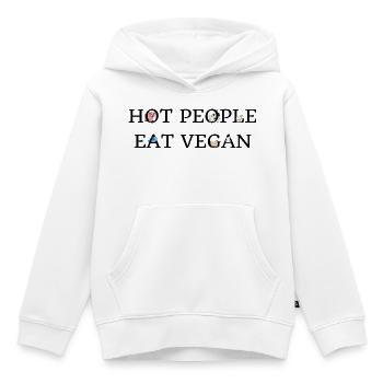 Les personnes sexy mangent végane - Sweat Premium à capuche enfant bio - blanc - Devant - AI Model Kid Female (0cm)