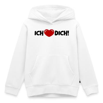 Ich Liebe Dich Herz Spruch Liebesbeweis - Kinder Premium Organic Hoodie - Weiß - Vorne - AI Model Kid Female (0cm)