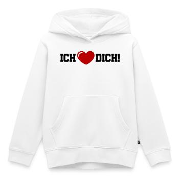 Je t’aime, mon cœur - Sweat Premium à capuche enfant bio - blanc - Devant - AI Model Kid Female (0cm)