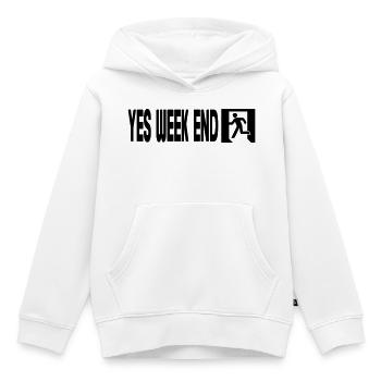 Yes Wochenende – Notfall - Kinder Premium Organic Hoodie - Weiß - Vorne - AI Model Kid Female (0cm)