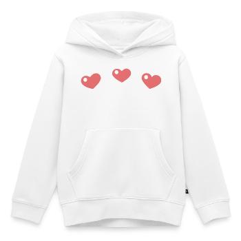 Pastellherzen mit einem schlanken Muster - Kinder Premium Organic Hoodie - Weiß - Vorne - AI Model Kid Female (0cm)