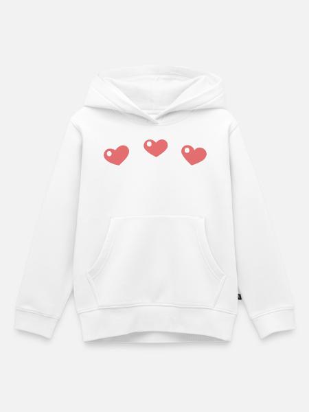 Pastellherzen mit einem schlanken Muster - Kinder Premium Organic Hoodie - Weiß