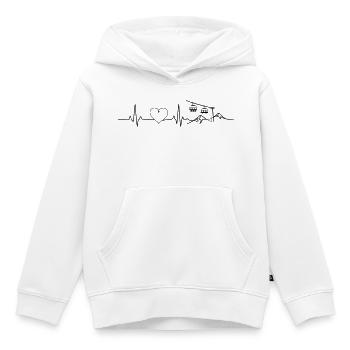 Ski lift Slope Ski Herz Puls - Sweat Premium à capuche enfant bio - blanc - Devant - AI Model Kid Female (0cm)