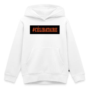 celibataire - Sweat Premium à capuche enfant bio - blanc - Devant - AI Model Kid Female (0cm)