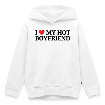 J’adore mon ami sexy - Sweat Premium à capuche enfant bio - blanc - Devant - AI Model Kid Female (0cm)