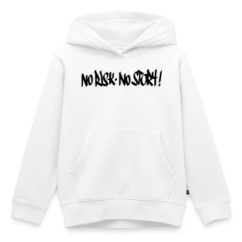 Pas de risque, pas de devise de l’histoire - Sweat Premium à capuche enfant bio - blanc - Devant - AI Model Kid Female (0cm)