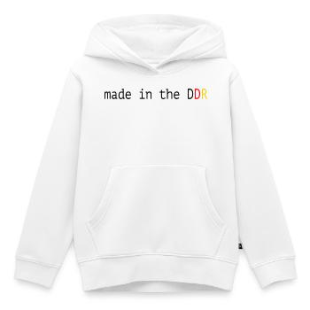 DDR Lustiger Spruch Made in the DDR - Kinder Premium Organic Hoodie - Weiß - Vorne - AI Model Kid Female (0cm)