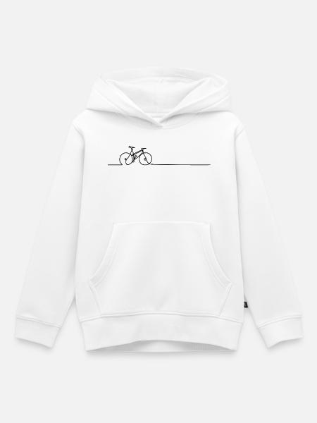 Radlinien Silhouette auf schwarzem Hintergrund - Kinder Premium Organic Hoodie - Weiß