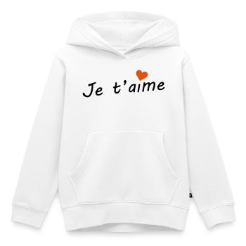Je t'aime  - Sweat Premium à capuche enfant bio - blanc - Devant - AI Model Kid Female (0cm)