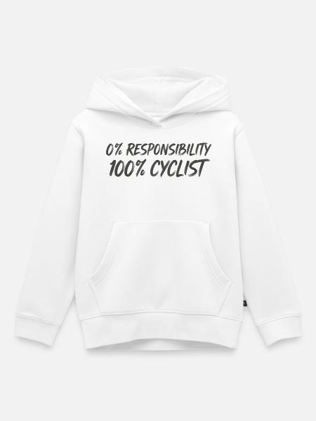 0% Verantwortung 100% Radfahrer - Kinder Premium Organic Hoodie - Weiß