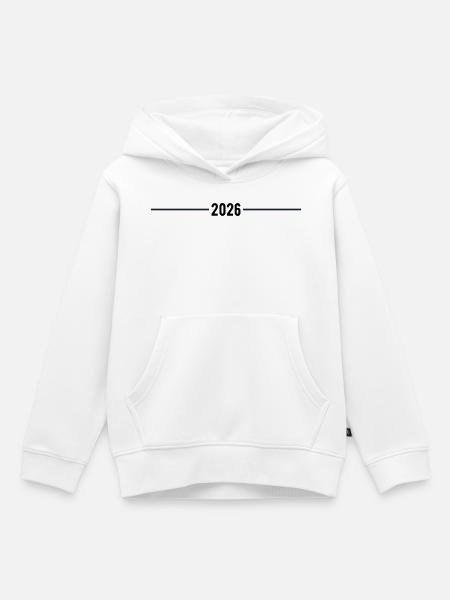 2026 - Jahr - Linie - Jahreswechsel - Kinder Premium Organic Hoodie - Weiß