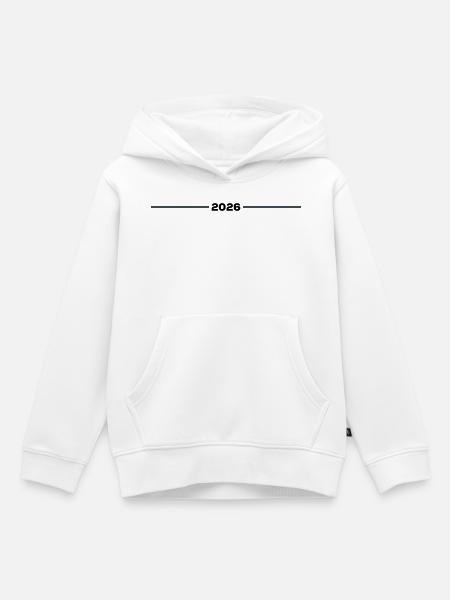 2026 - Jahr - Linie - Jahreswechsel - Kinder Premium Organic Hoodie - Weiß