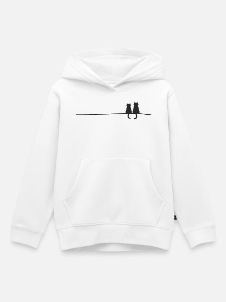 Katzensilhouetten - Kinder Premium Organic Hoodie - Weiß