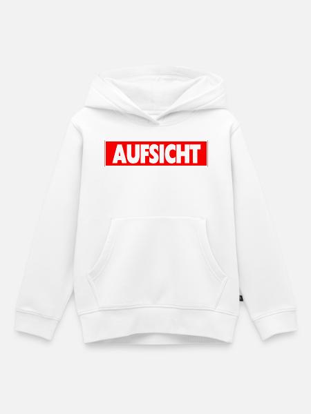 Aufsicht - Kinder Premium Organic Hoodie - Weiß