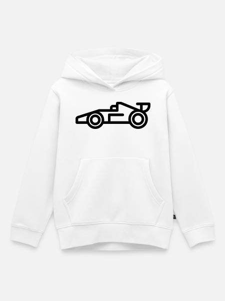 Rennwagen - Kinder Premium Organic Hoodie - Weiß
