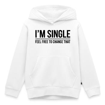 Single Sprüche Singles Lustiges Single Geschenk - Kinder Premium Organic Hoodie - Weiß - Vorne - AI Model Kid Female (0cm)