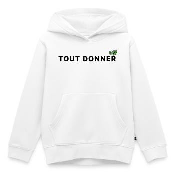 Tout_donner_ecologie - Sweat Premium à capuche enfant bio - blanc - Devant - AI Model Kid Female (0cm)