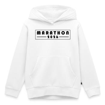 Marathon 2026 - Kinder Premium Organic Hoodie - Weiß - Vorne - AI Model Kid Female (0cm)