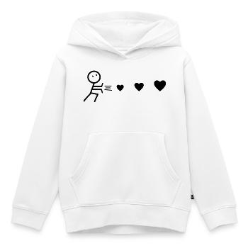 Heart-Throwing Man Black - Kids Premium Organic Hoodie - white - Front - AI Model Kid Female (0cm)