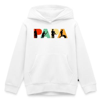 Ouvrier du bâtiment Papa Silhouette Père - Sweat Premium à capuche enfant bio - blanc - Devant - AI Model Kid Female (0cm)