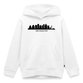 Silhouette de Milwaukee - Sweat Premium à capuche enfant bio - blanc - Devant - AI Model Kid Female (0cm)