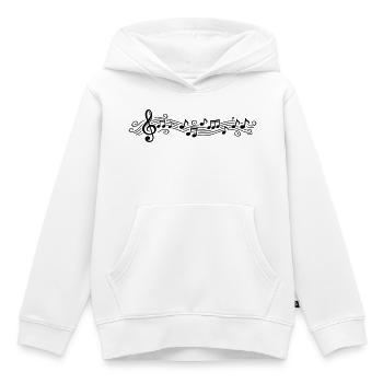 Notes musicales Clés de mélodie - Sweat Premium à capuche enfant bio - blanc - Devant - AI Model Kid Female (0cm)