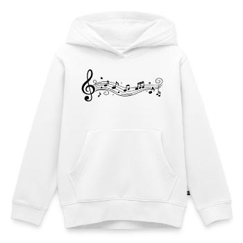 Notes musicales Clés de mélodie - Sweat Premium à capuche enfant bio - blanc - Devant - AI Model Kid Female (0cm)