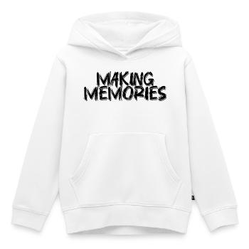 Création de souvenirs : conception d’écriture manuscrite - Sweat Premium à capuche enfant bio - blanc - Devant - AI Model Kid Female (0cm)
