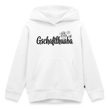 Gschaftlhuaba – Bayerischer Besserwisser - Kinder Premium Organic Hoodie - Weiß - Vorne - AI Model Kid Female (0cm)