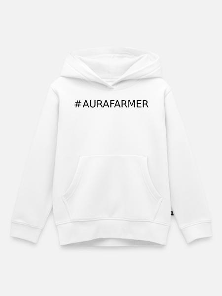#AURAFARMER - Kinder Premium Organic Hoodie - Weiß