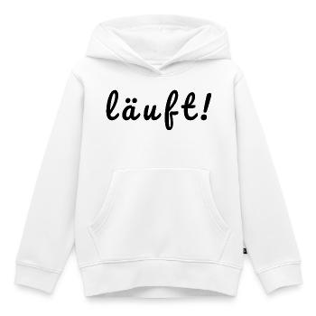 En courant ! - Sweat Premium à capuche enfant bio - blanc - Devant - AI Model Kid Female (0cm)