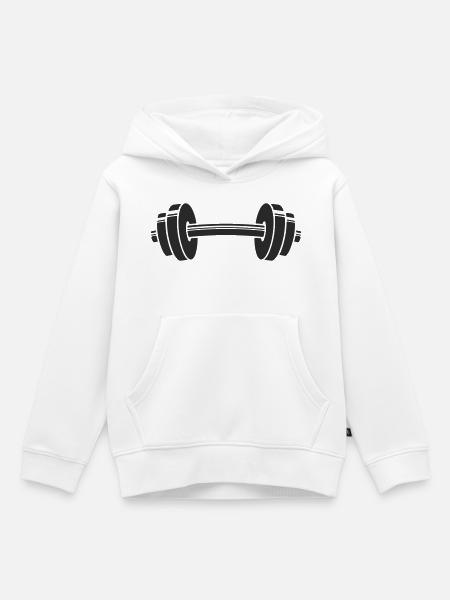 hantel - Kinder Premium Organic Hoodie - Weiß