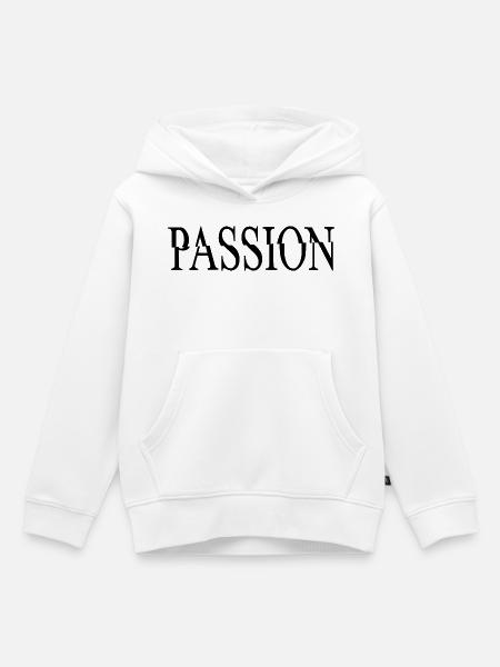 PASSION – Minimalistisches Statement Design - Kinder Premium Organic Hoodie - Weiß