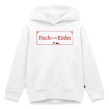 Fisch sucht Köder Vintage Angeln - Kinder Premium Organic Hoodie - Weiß - Vorne - AI Model Kid Female (0cm)