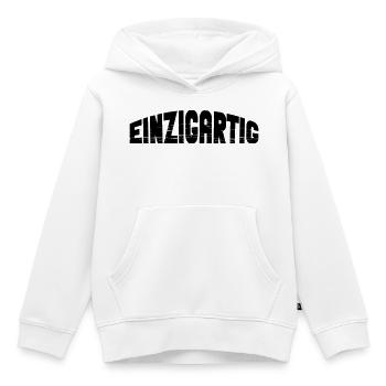 Unique - Sweat Premium à capuche enfant bio - blanc - Devant - AI Model Kid Female (0cm)