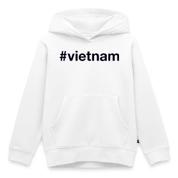 Vietnam Hashtag - Kids Premium Organic Hoodie - white - Front - AI Model Kid Female (0cm)