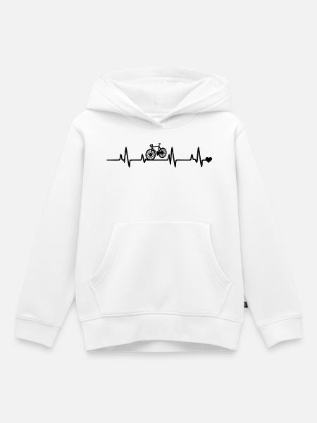 Fahrrad Herzschlag - Kinder Premium Organic Hoodie - Weiß